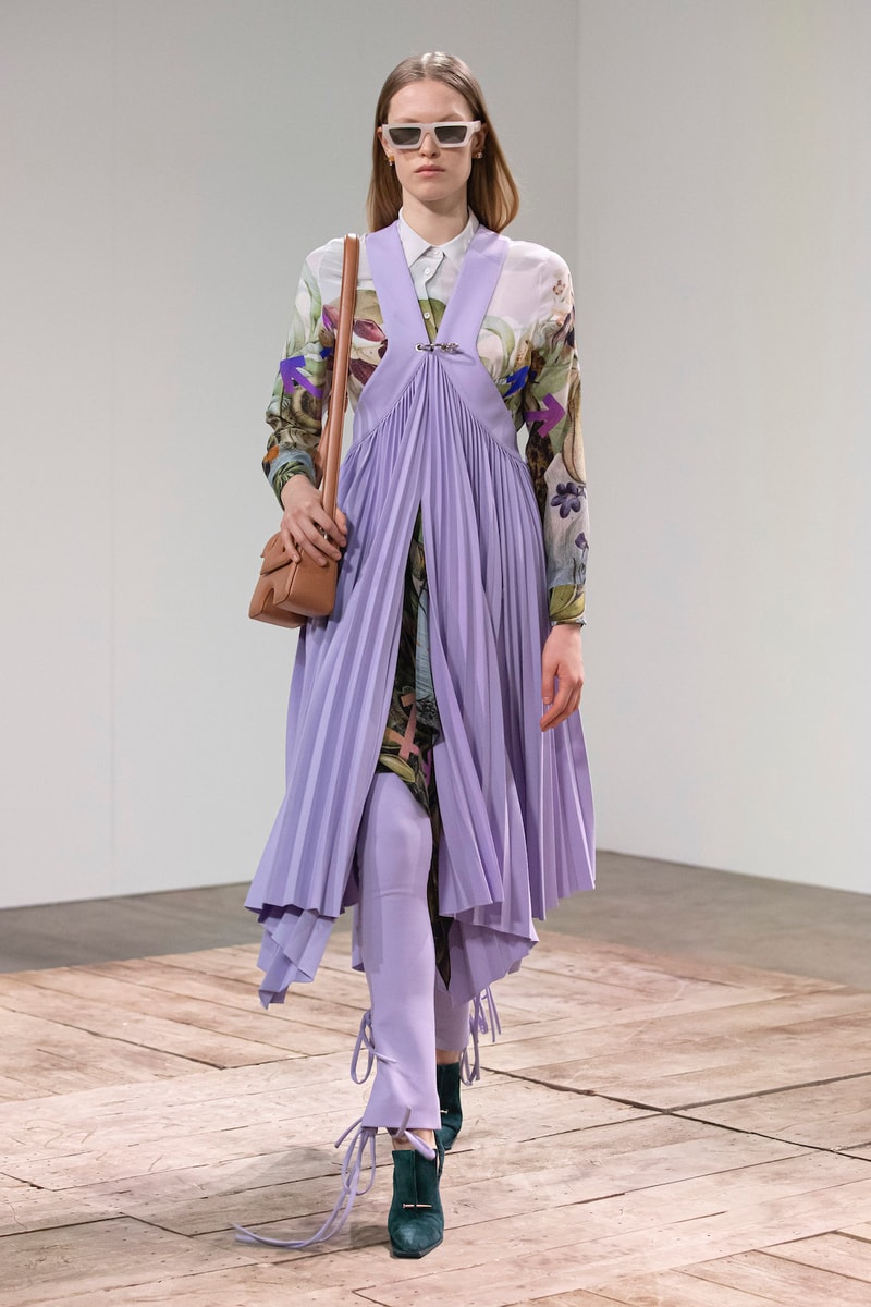 off white virgil abloh spring summer adam is eve collection imaginary tv digital runway show dress shirt pants boots bag shades