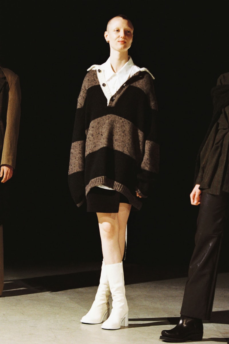 our legacy fw21 fall winter 2021 collection runway knit stripe sweater