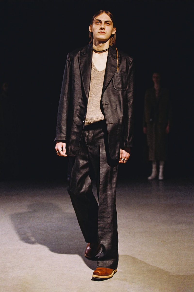 our legacy fw21 fall winter 2021 collection runway leather blazer suit