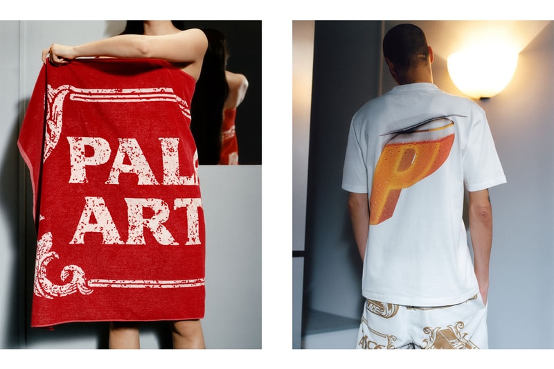 palace skateboards stella artois beer collaboration collection beach towel tshirt