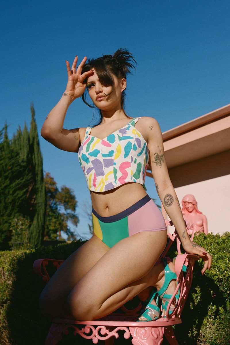 parade superbloom collection underwear replay lingerie brief green pink tank top chair garden