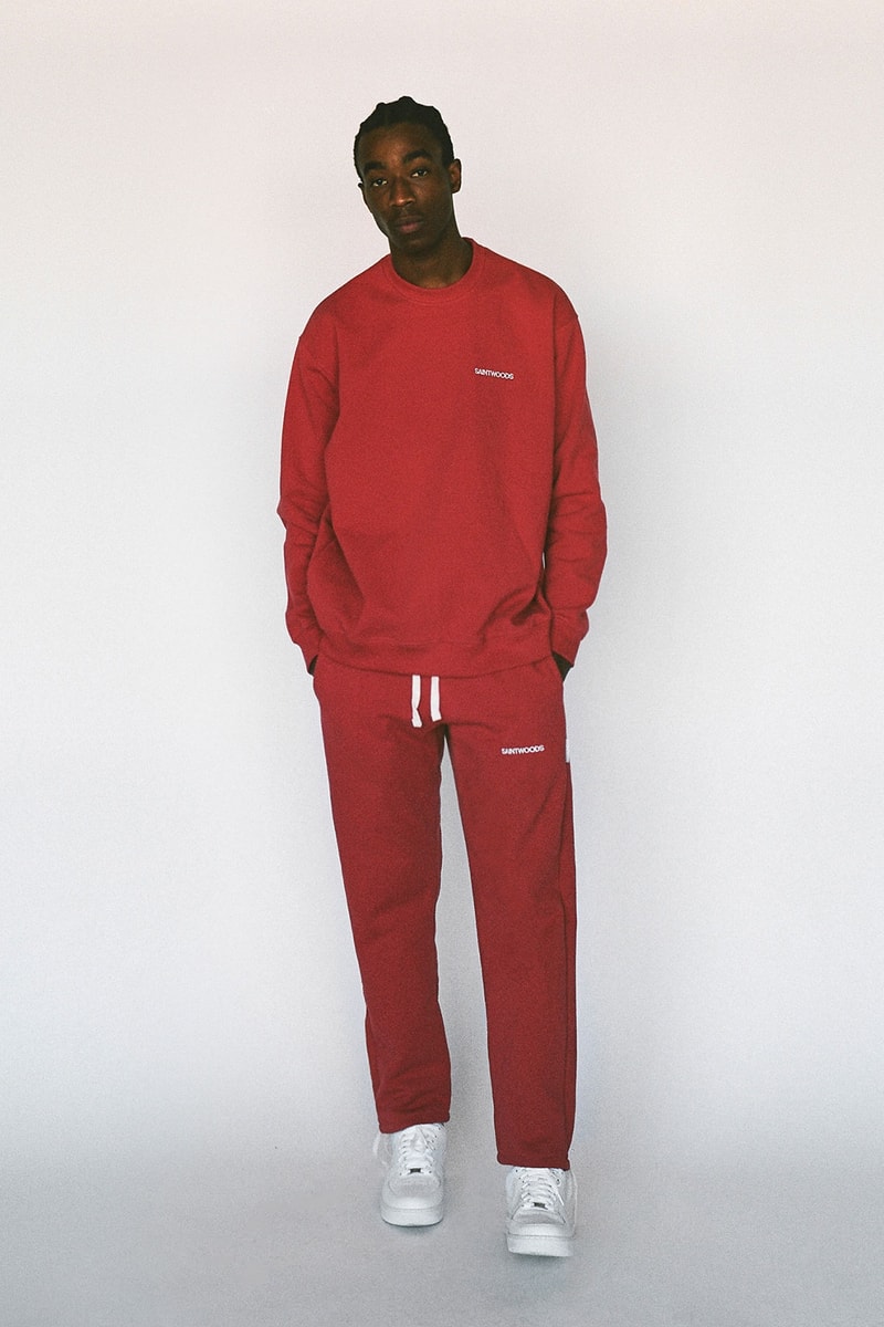 saintwoods sw 011 collection menswear red sweatshirt pants