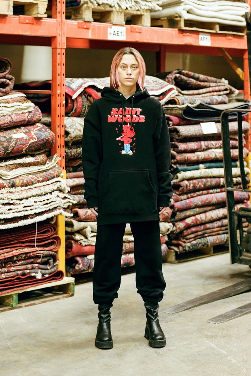saintwoods sw 011 collection black little devil hoodie sweatpants carpets rugs