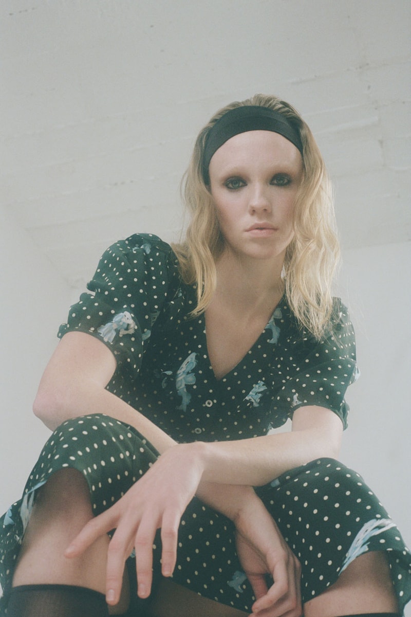 sandy liang fall winter 2021 fw21 collection polka dot print pattern dress headband