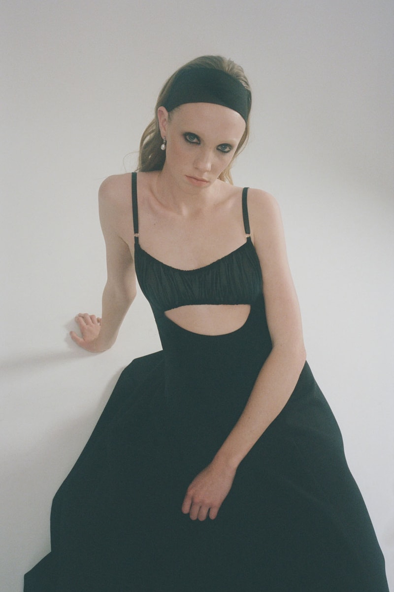 sandy liang fall winter 2021 fw21 collection black dress cutout
