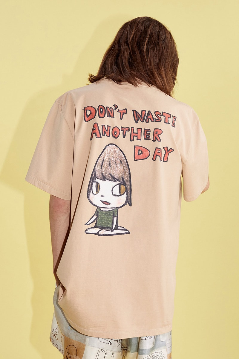 stella mccartney yoshitomo nara shared spring summer collaboration tee t shirt dont waste another day shorts