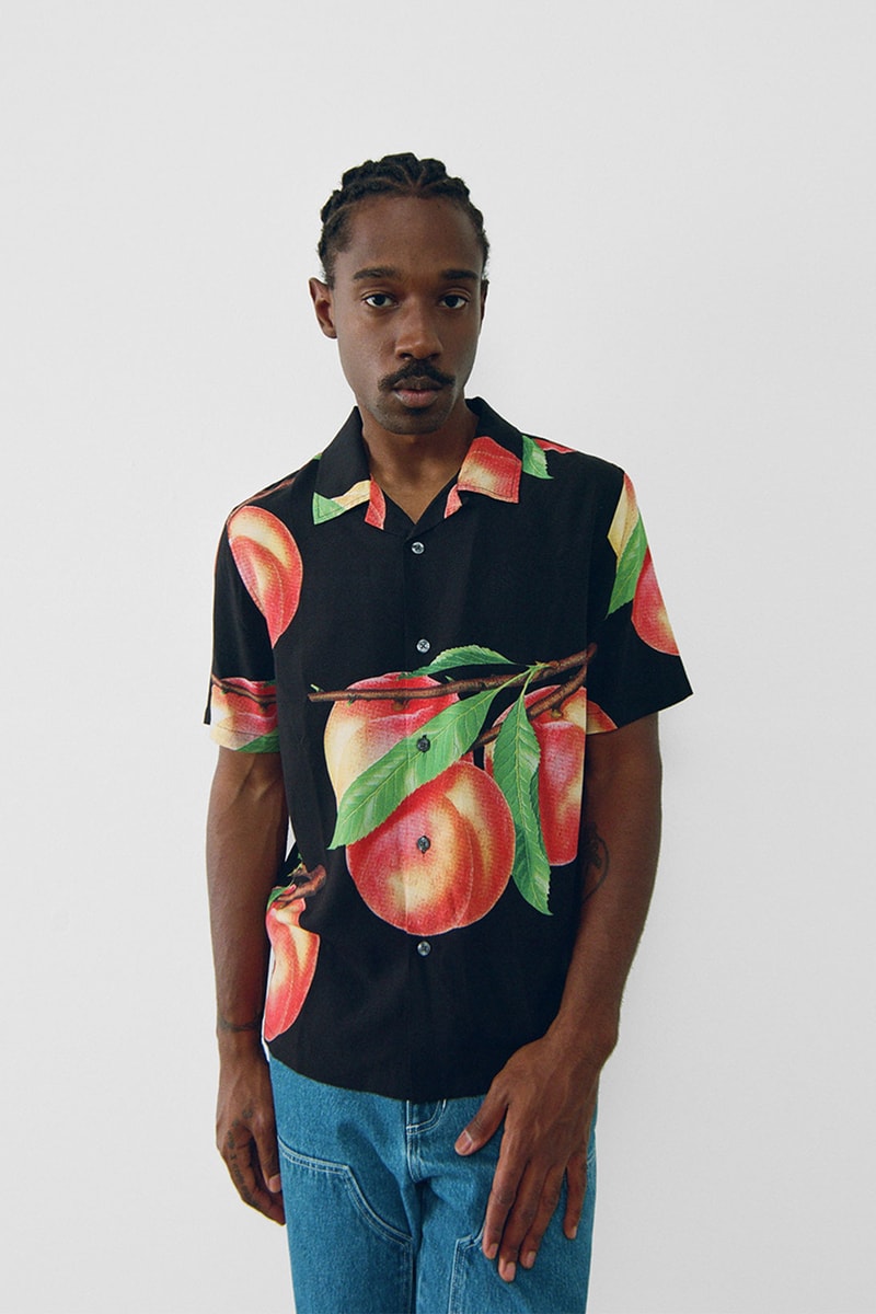 stussy spring 2021 collection lookbook womenswear apple print shirt