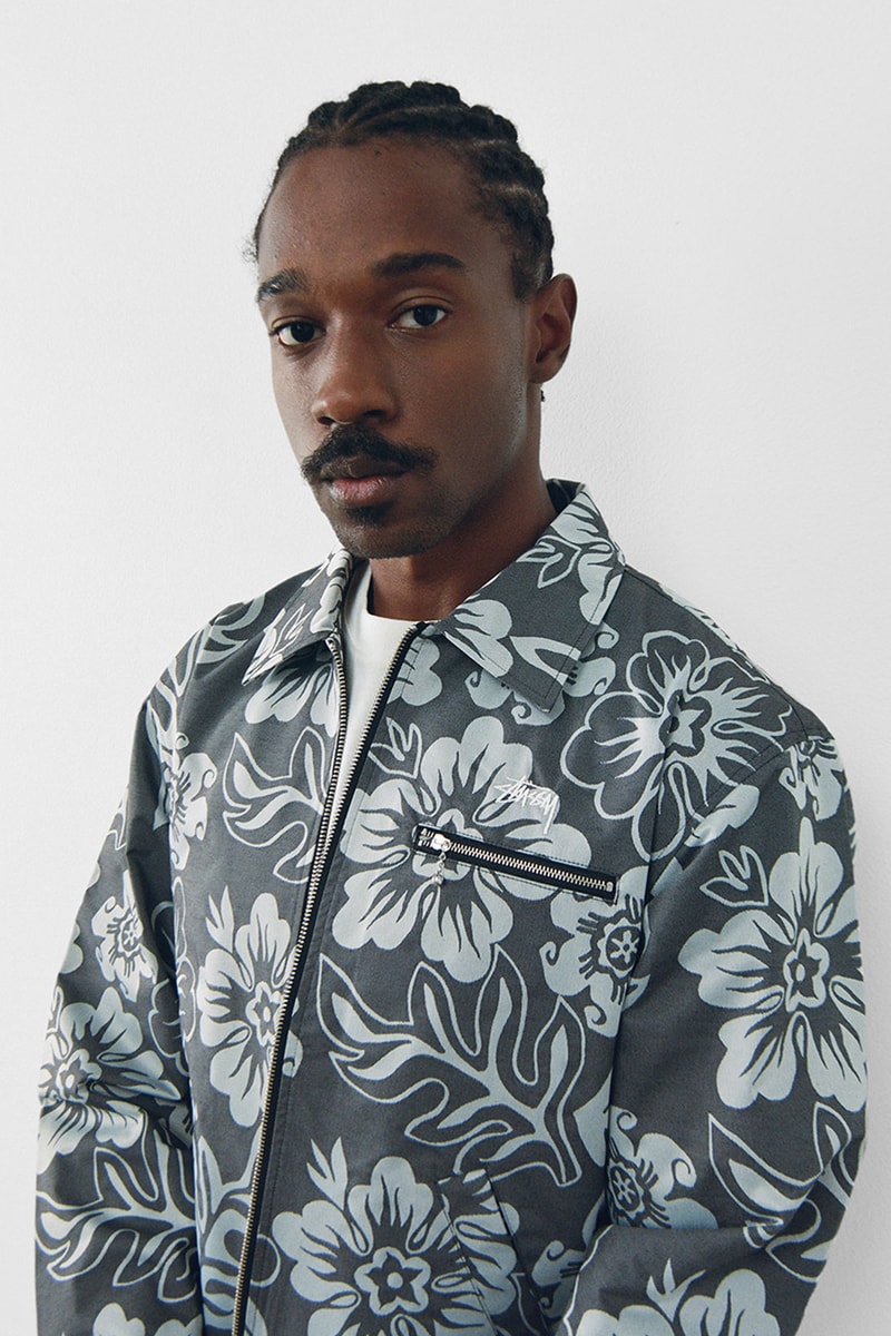 stussy spring 2021 collection lookbook womenswear print pattern floral denim jacket