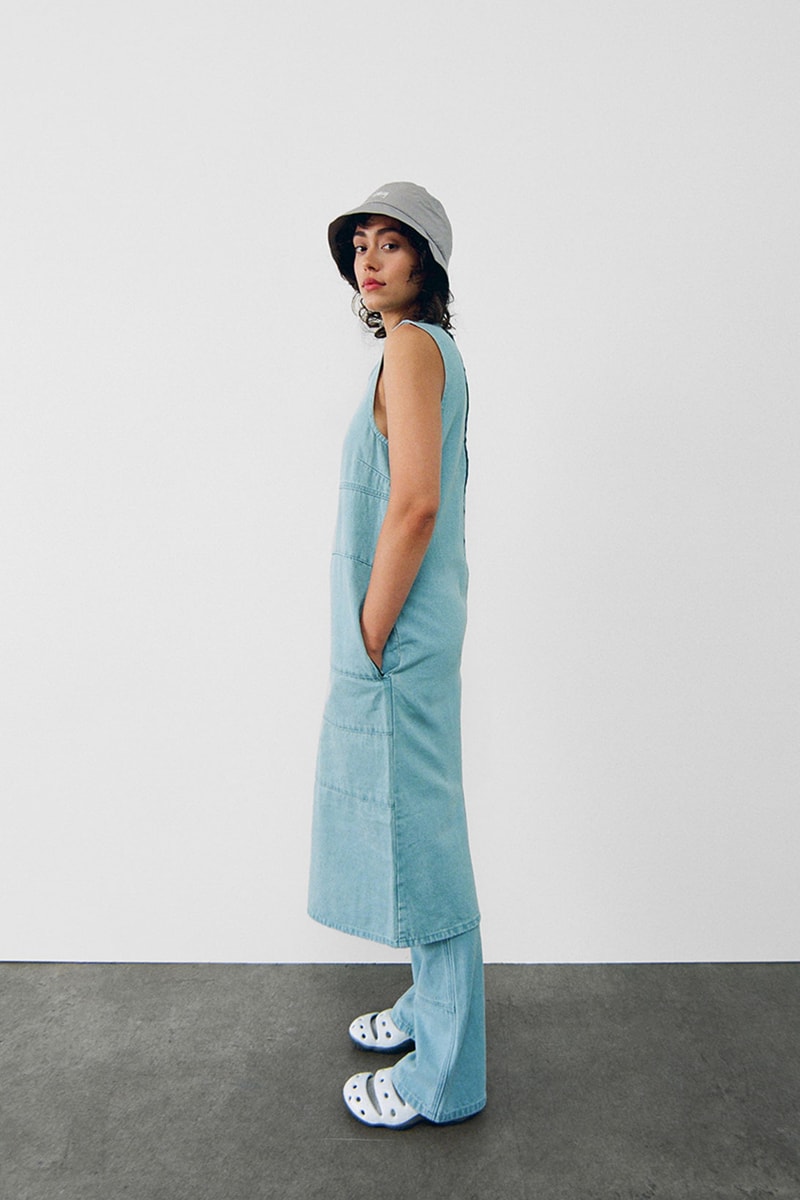 stussy spring 2021 collection lookbook womenswear denim long dress pants trousers
