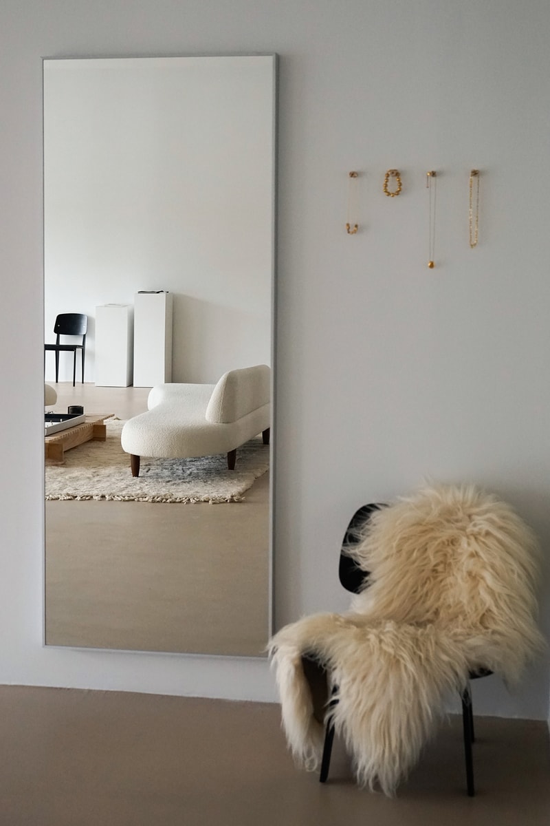 Tase Gallery Jessie Andrews Los Angeles Art Community Retail Space Interior Design Exhibition Furniture Jewelry Bagatiba Furry Throw Chair Mirror
