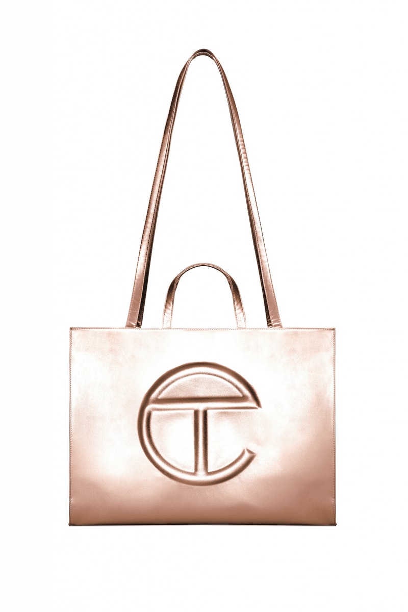 Telfar Signature Logo Tote Bag "Copper" Release Gold Shimmery Drop 