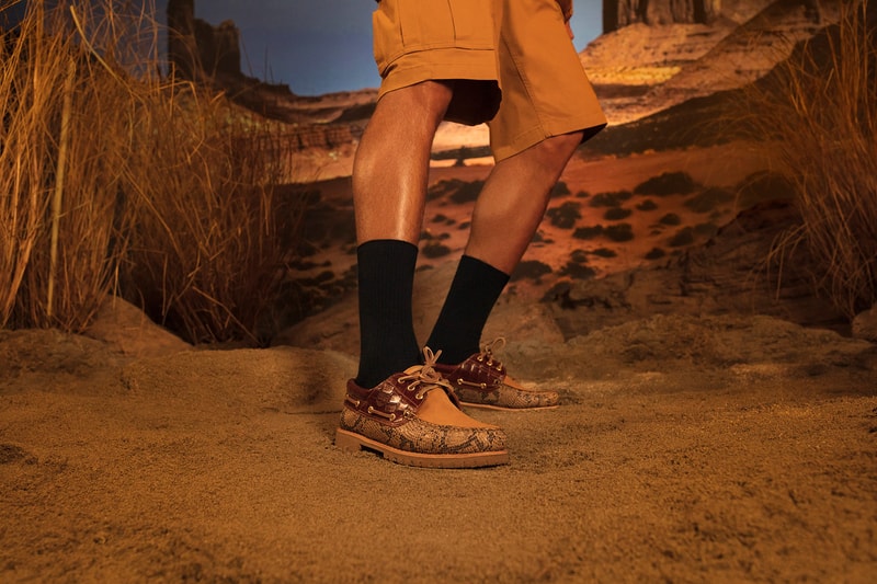 timberland jungle pack collection boat shoe sustainable snake print