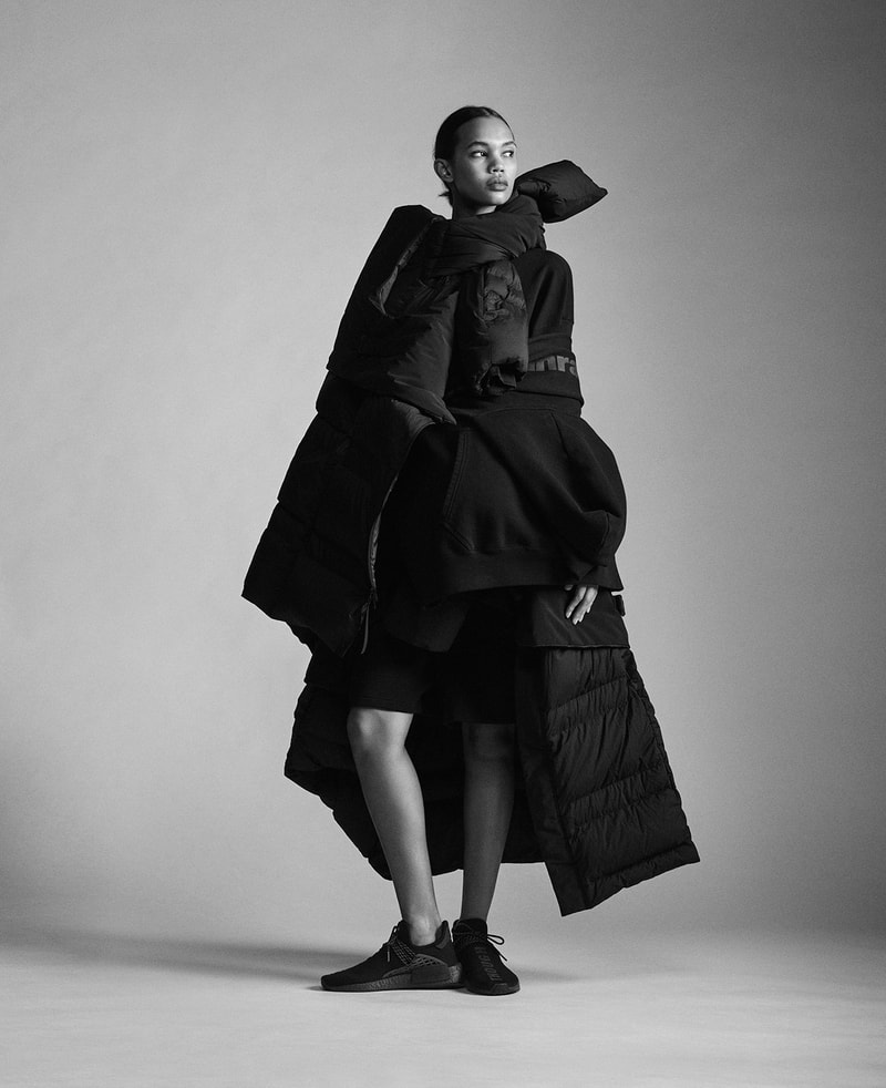 adidas pharrell williams collaboration pw triple black collection my shelter puffer jacket