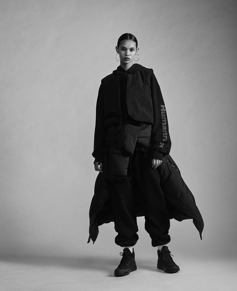 adidas pharrell williams collaboration pw triple black collection my shelter puffer coat
