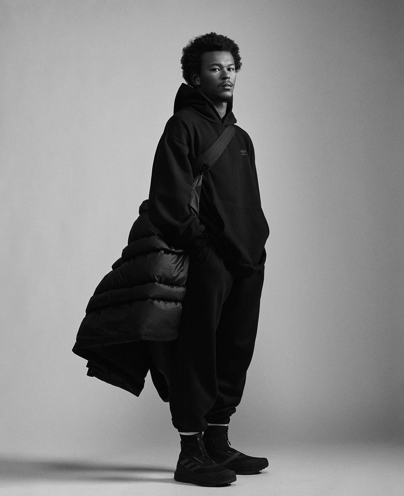 adidas pharrell williams collaboration pw triple black collection my shelter puffer coat jacket