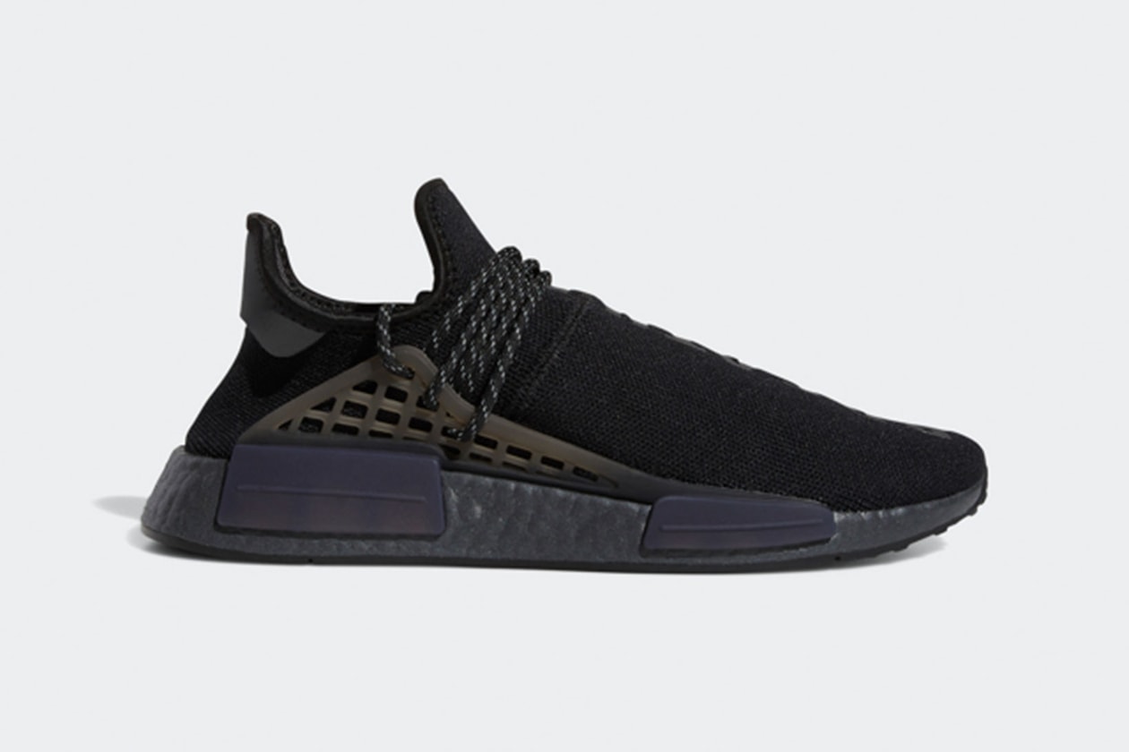 pharrell williams adidas pw triple black collaboration hu nmd terrex freehiker sneakers boots release where to buy