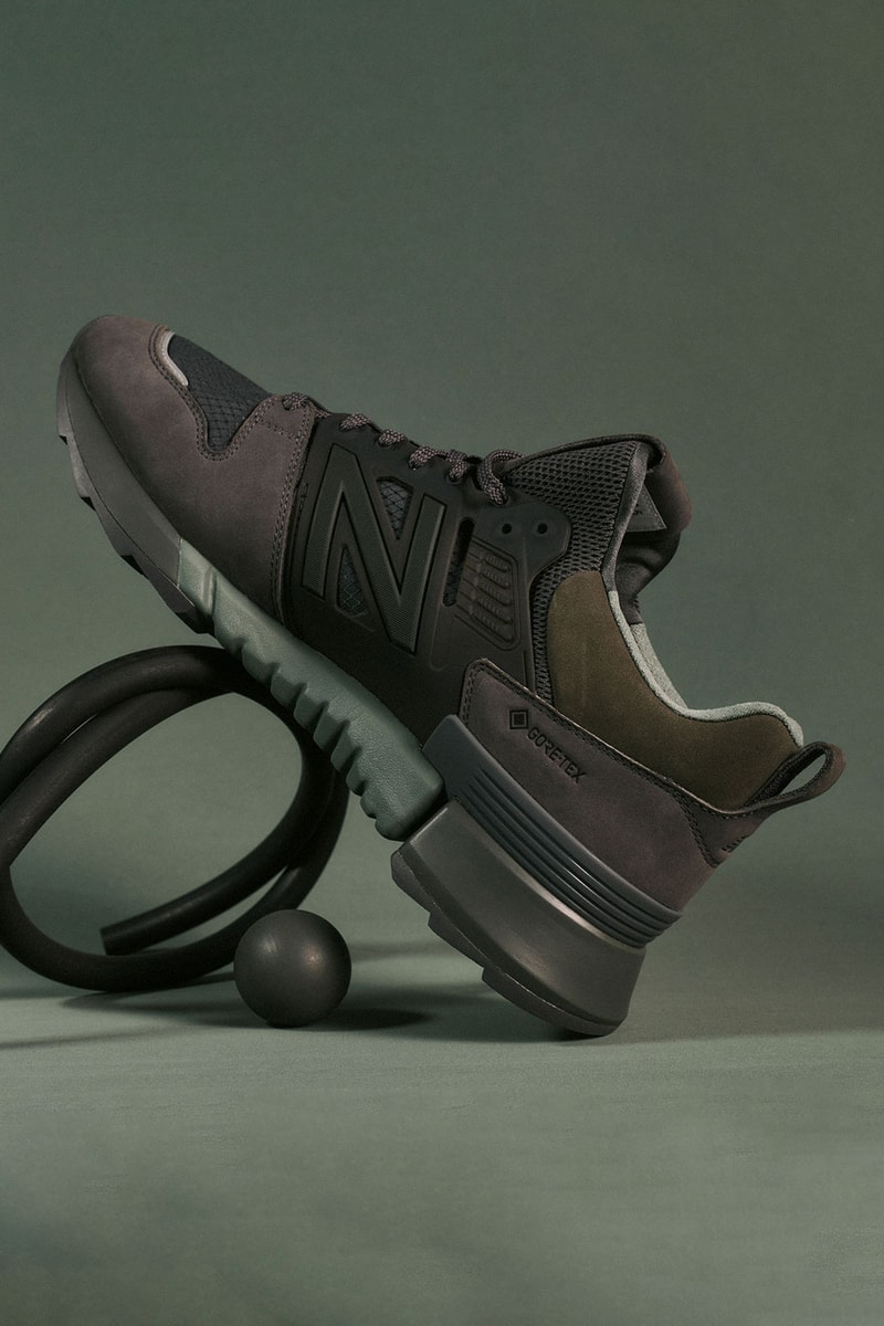 auralee new balance tokyo design studio rc 2 sneakers collaboration olive green kicks sneakerhead footwear shoes lateral