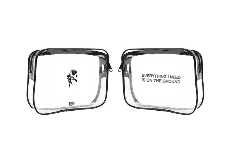 blackpink rose merch r solo project on the ground gone makeup pouch bag front back