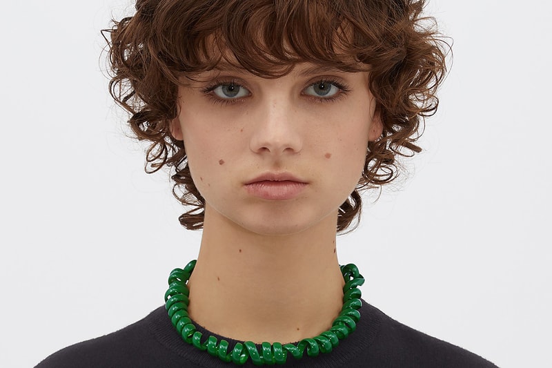 Bottega Veneta Phone Cord Coiled Necklace Purple