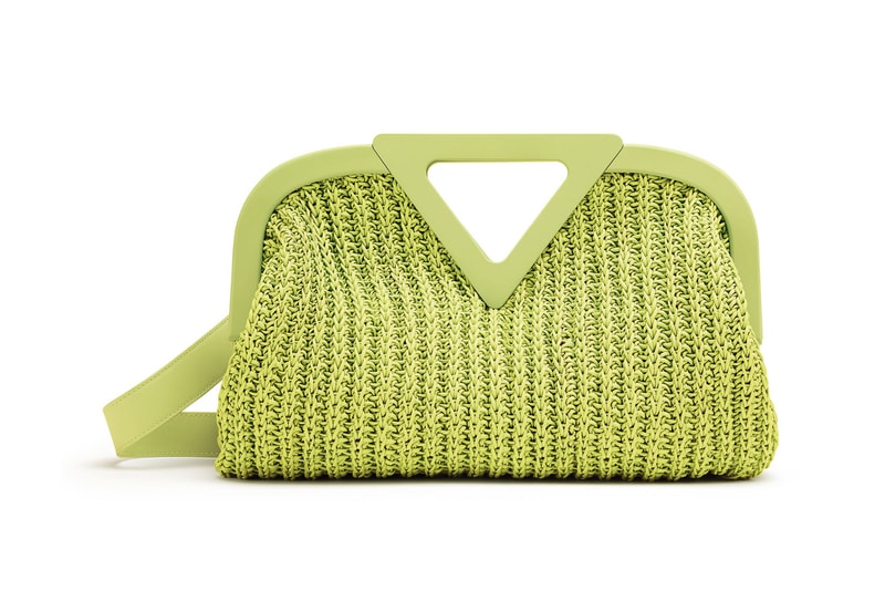 bottega veneta salon 01 triangle handbag collection front lime green