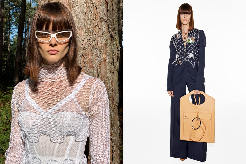 burberry spring summer ss21 collection campaign juergen teller knitwear corset navy pantsuit