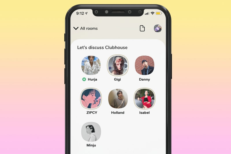 clubhouse app apple iphone screen hurjaboy gigi hari danny chung zipcy holland isabel chi minju kim