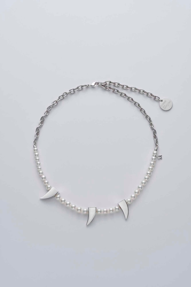COMME des GARÇONS x Mikimoto Fine Jewelry Collaboration Rei Kawakubo Pearl Silver Necklace Where to Buy
