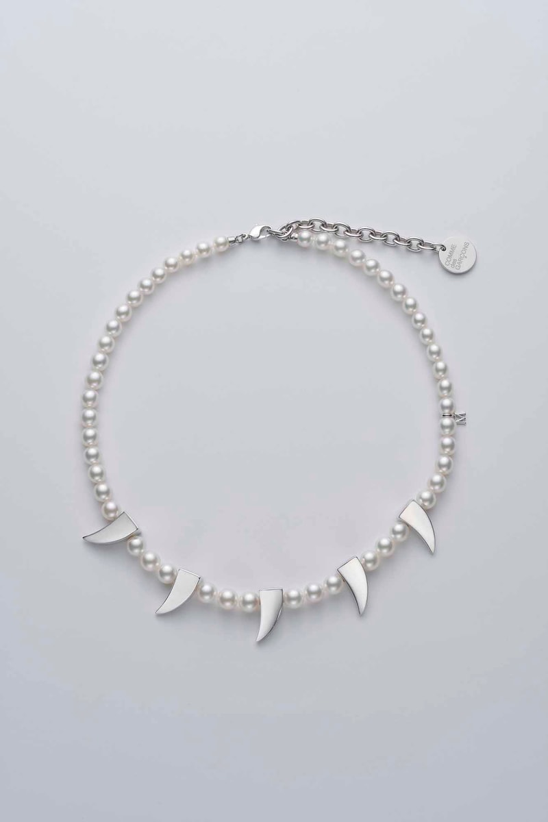 COMME des GARÇONS x Mikimoto Fine Jewelry Collaboration Rei Kawakubo Pearl Silver Necklace Where to Buy