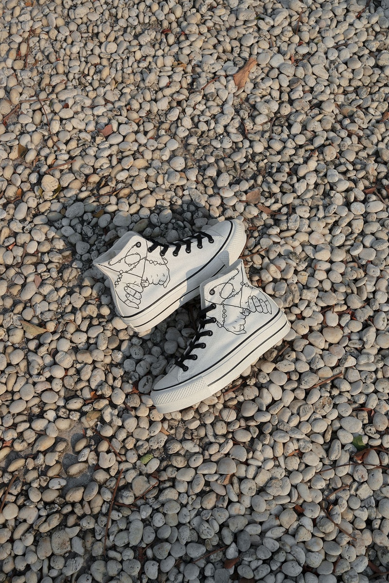 converse by you millie bobby brown pauline wattanodom artist chuck taylor all star high top platform sneakers collaboration white