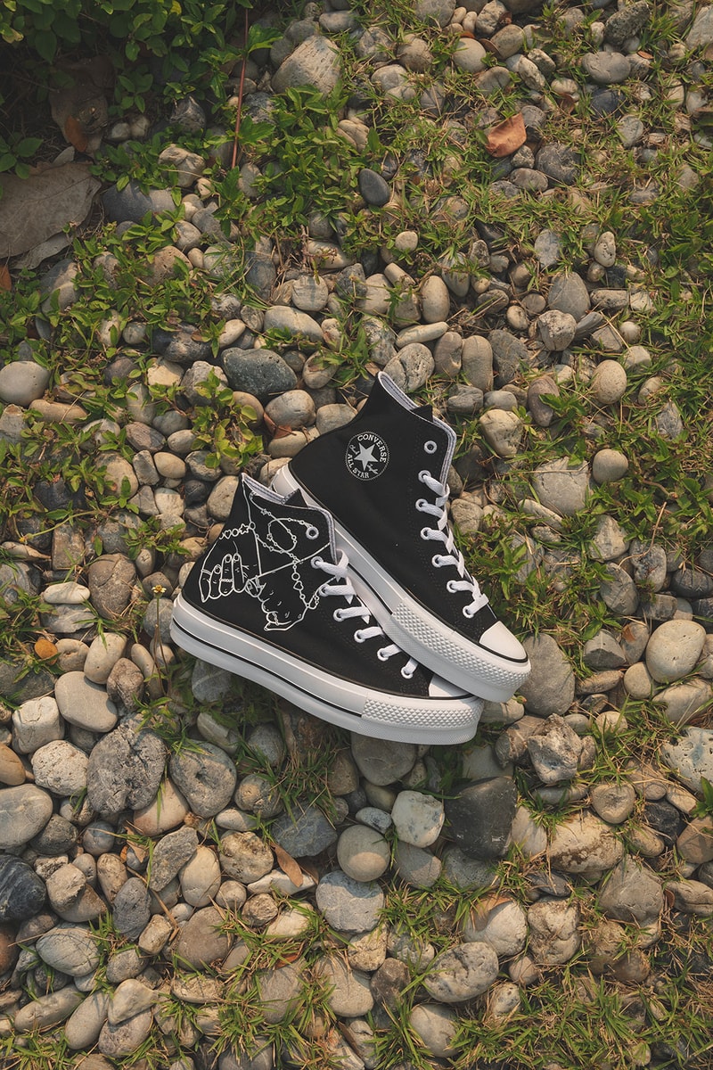 converse by you millie bobby brown pauline wattanodom artist chuck taylor all star high top platform sneakers collaboration black