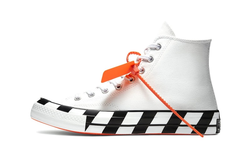converse off white virgil abloh chuck 70 hi sneakers collaboration white black orange footwear shoes kicks sneakerhead lateral