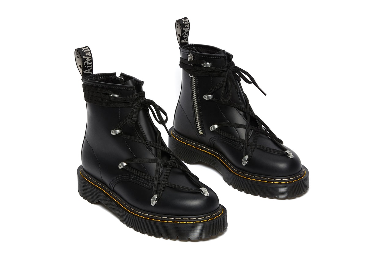 1460 Rick Owens Leather Platform Boots in Black