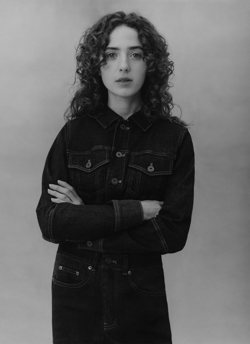 erdem universal standard denim jeans collaboration jumpsuit portrait
