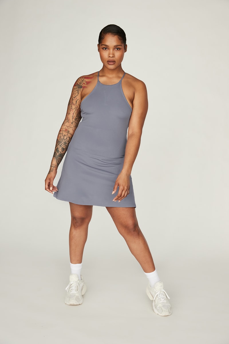 Girlfriend Collective Undress Workout Dress Green Tan