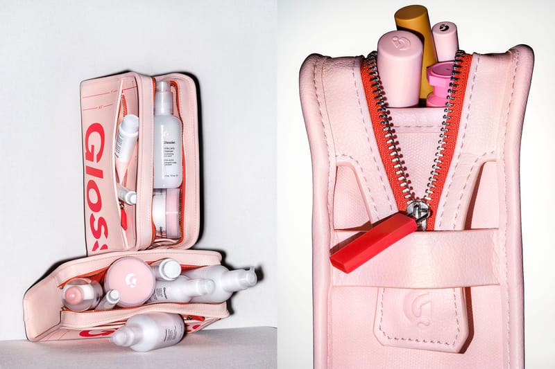 Glossier Pink Bubble Zip Pouch Bag | eBay