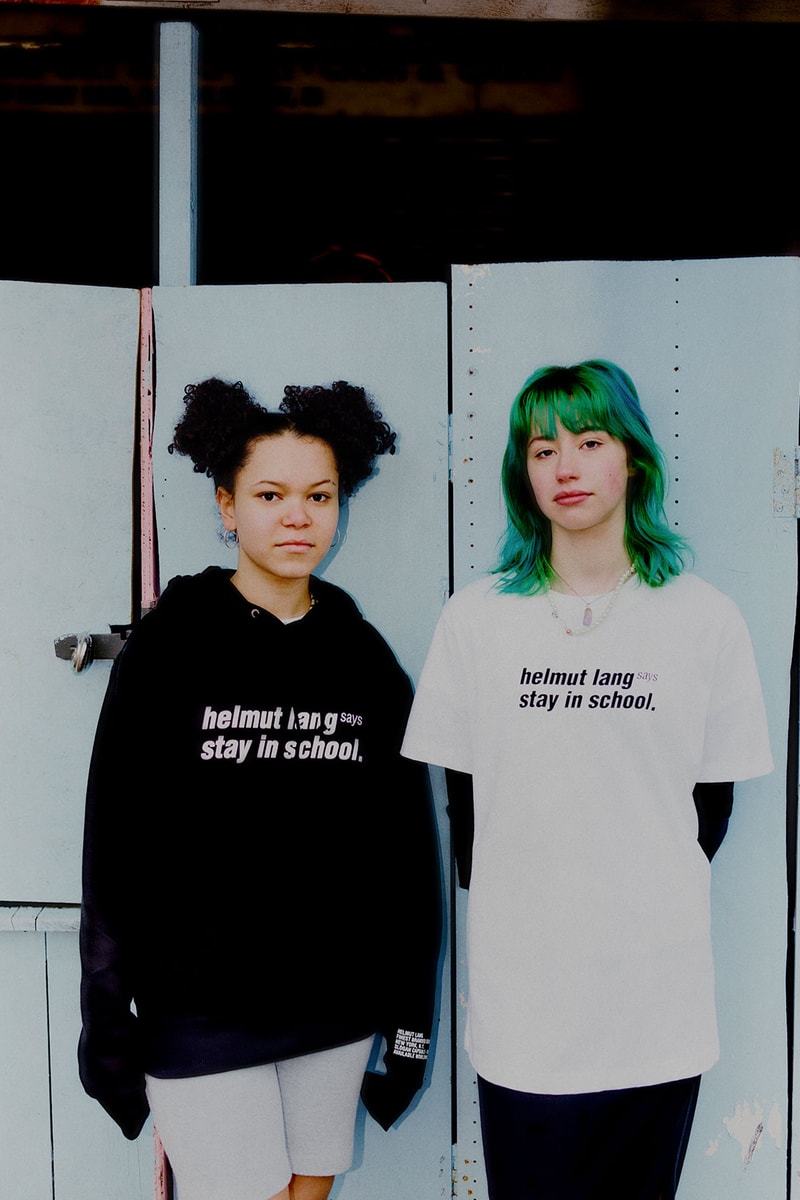 helmut lang slogan capsule collection loungewear hoodie t-shirt