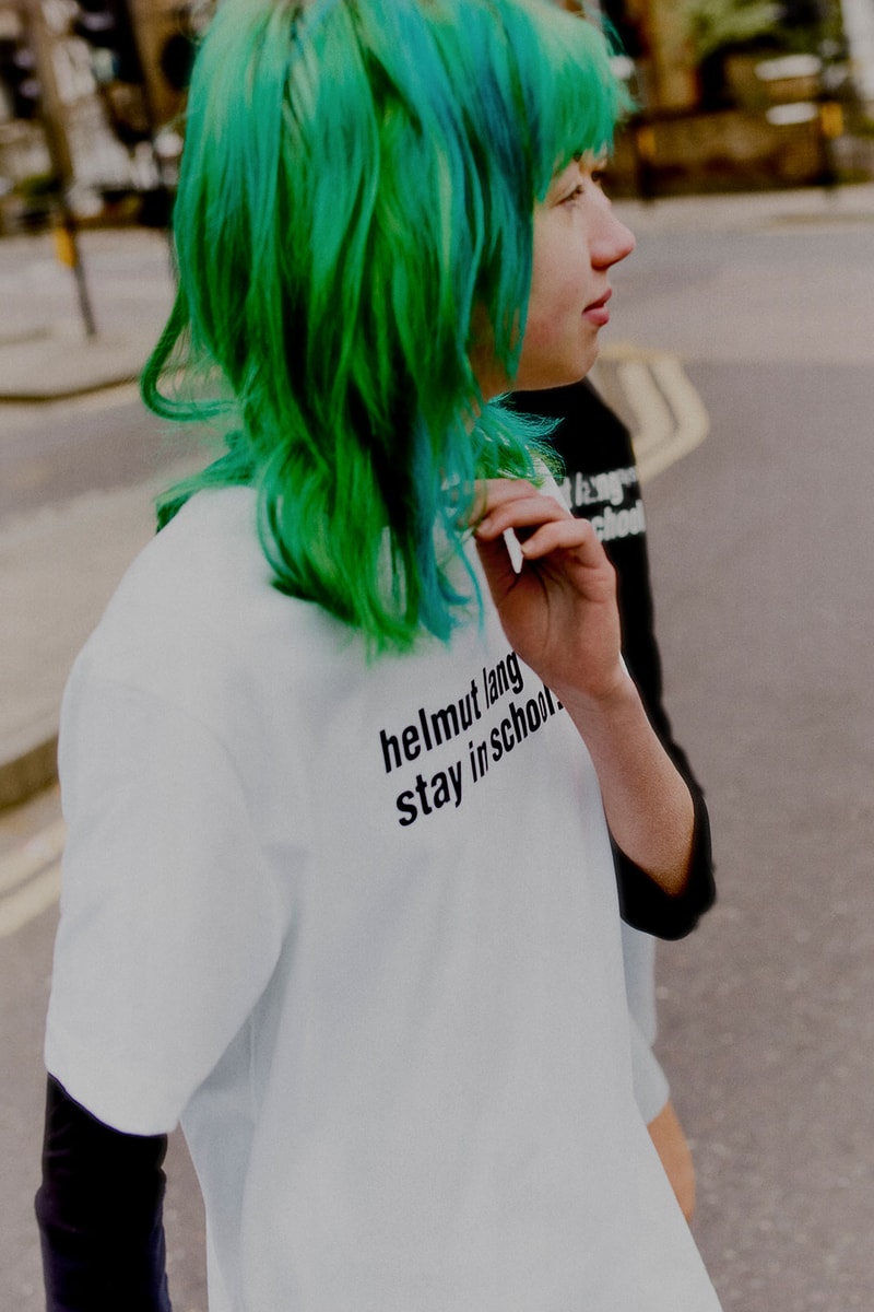 helmut lang slogan capsule collection loungewear t-shirt white