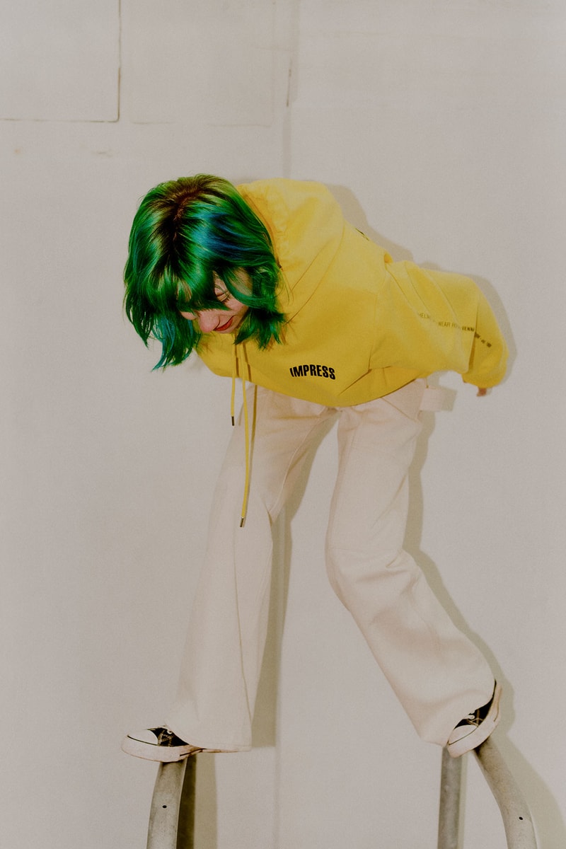 helmut lang slogan capsule collection loungewear yellow hoodie impress trousers