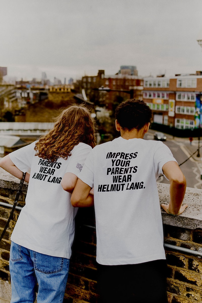 helmut lang slogan capsule collection loungewear t-shirt back