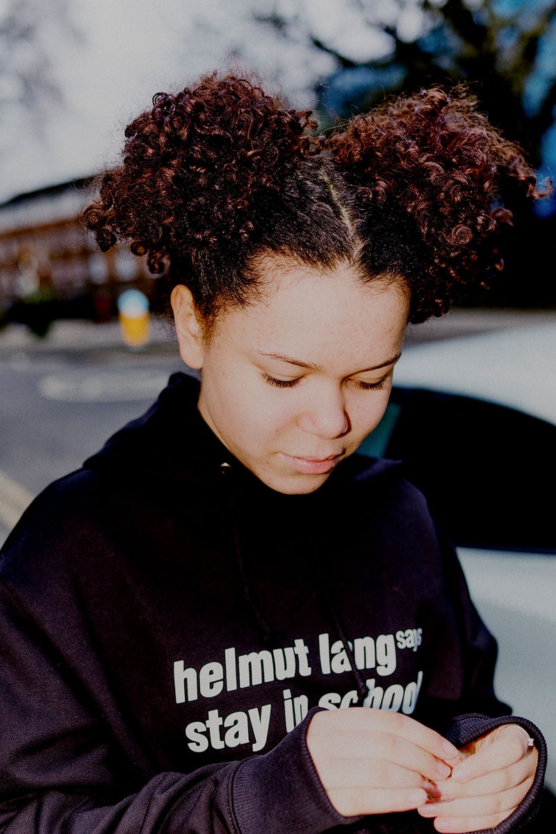 helmut lang slogan capsule collection loungewear hoodie