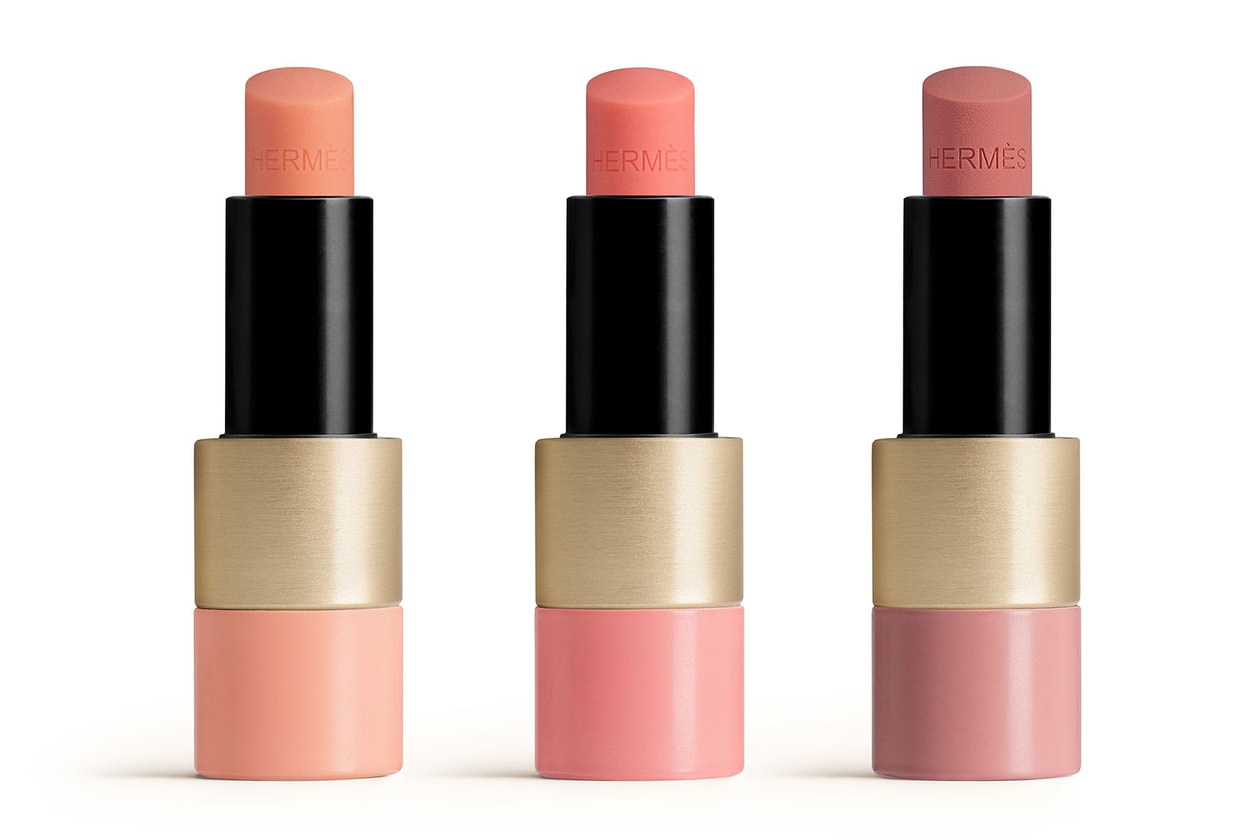 hermes beauty rose silky blushes pommette cases lip enhancers makeup brushes sustainable
