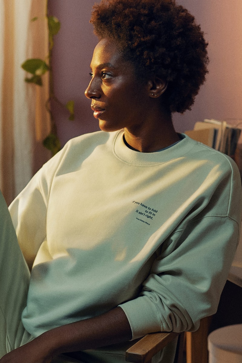 hm yrsa daley ward loungewear sustainable self love collaboration poet crewneck sweater