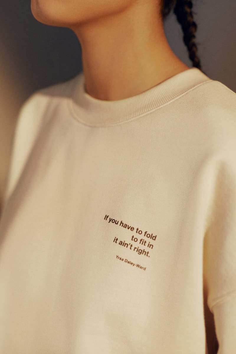 hm yrsa daley ward loungewear sustainable self love collaboration poet crewneck sweater