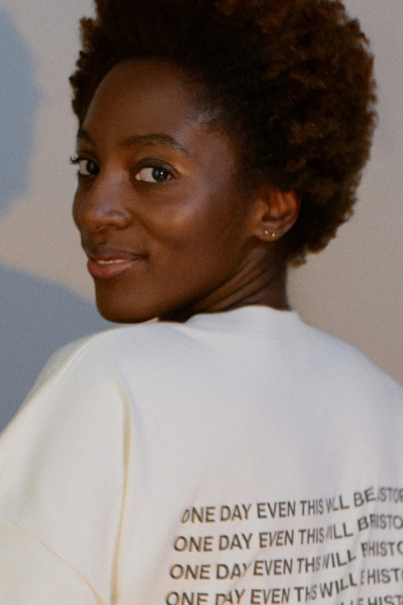 hm yrsa daley ward loungewear sustainable self love collaboration poet crewneck sweater
