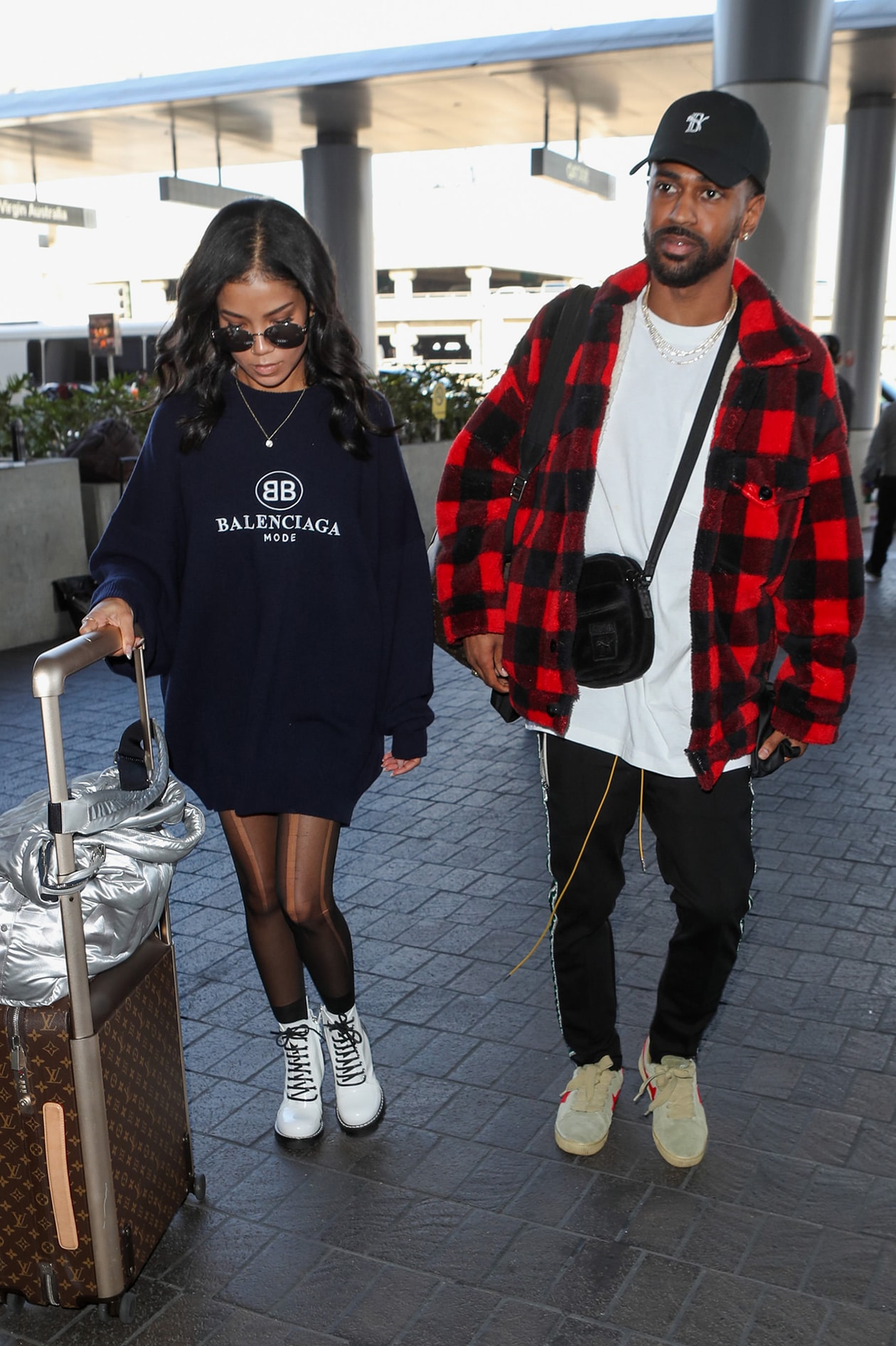 Jhené Aiko Big Sean Singer Rapper Best Celebrity Couple Outfits Style Looks Dior Spring Summer 2018 Runway Show Paris Fashion Week Haute Couture Dress Jacket Coat