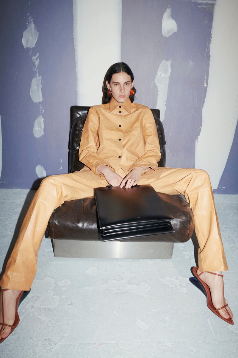 jil sander fall winter womens collection paris fashion week pfw outerwear jacket pants handbag heels