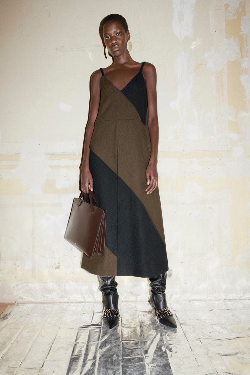 jil sander fall winter womens collection paris fashion week pfw dress boots handbag