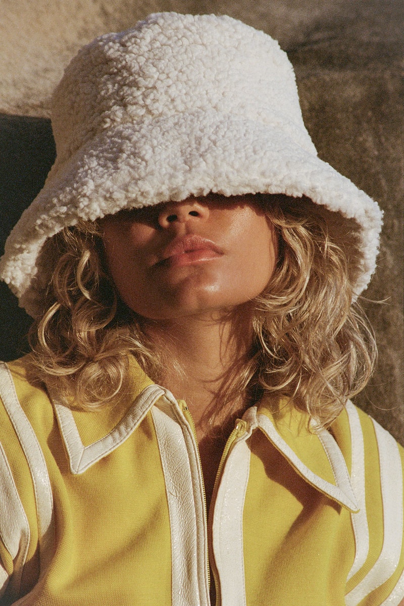 lack of color summer bucket hats white terry yellow top