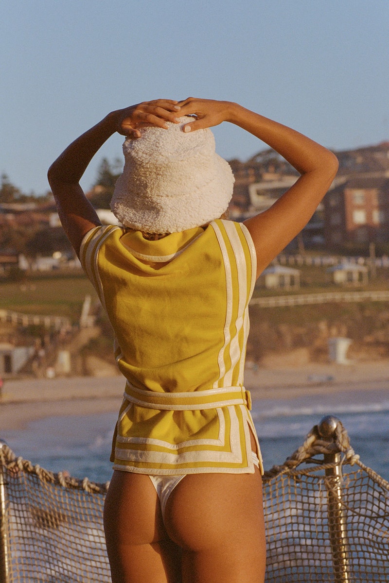 lack of color summer bucket hats white terry yellow swimsuit