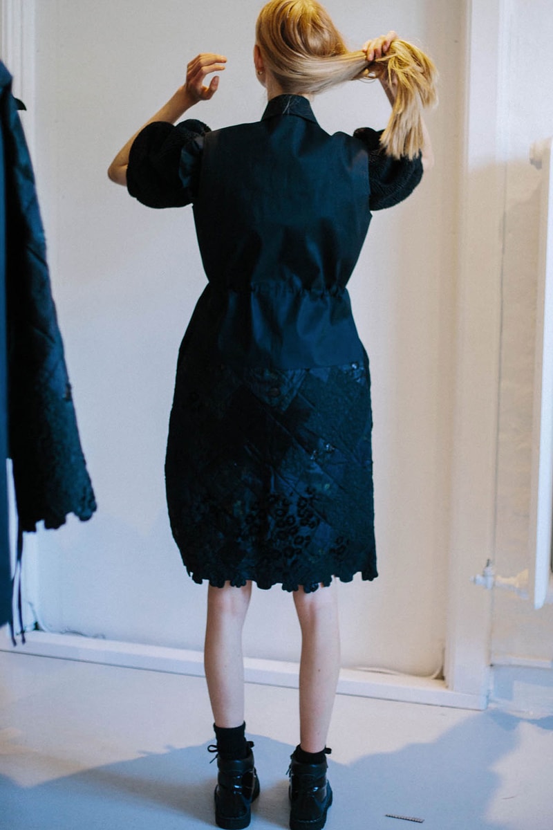 mackintosh cecilie bahnsen collaboration black dress fitting studio